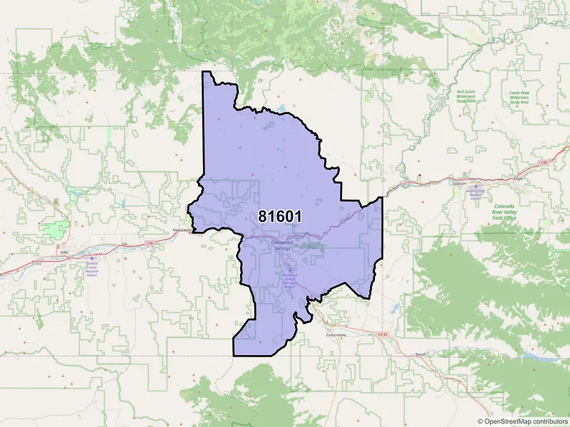 Map of ZIP Code 81601 — Glenwood Springs, CO