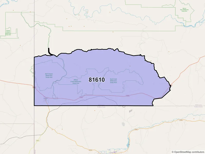 Map of ZIP Code 81610 — Dinosaur, CO