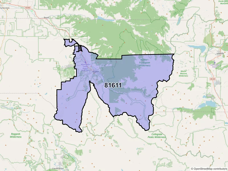 Map of ZIP Code 81611 — Aspen, CO