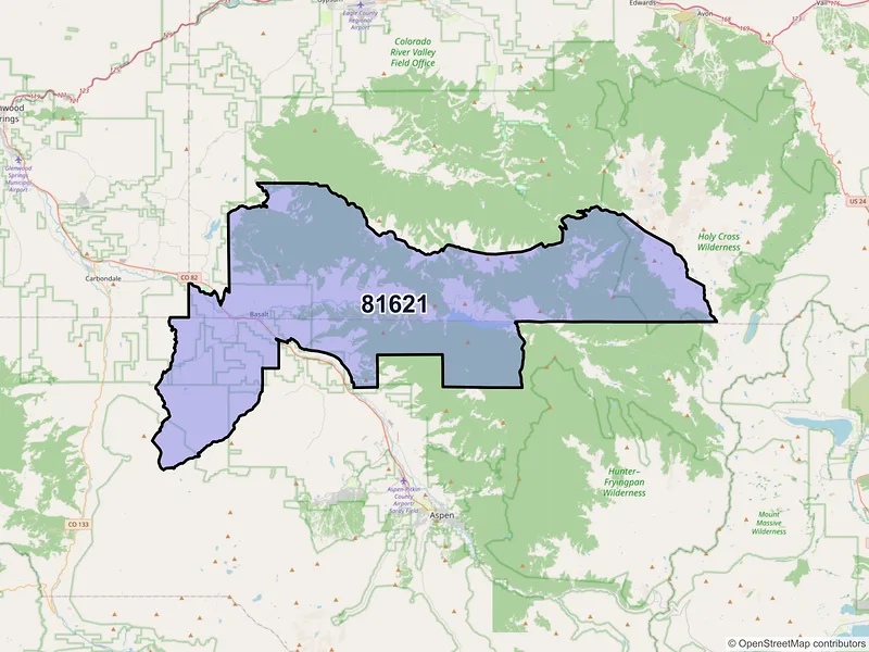 Map of ZIP Code 81621 — Basalt, CO