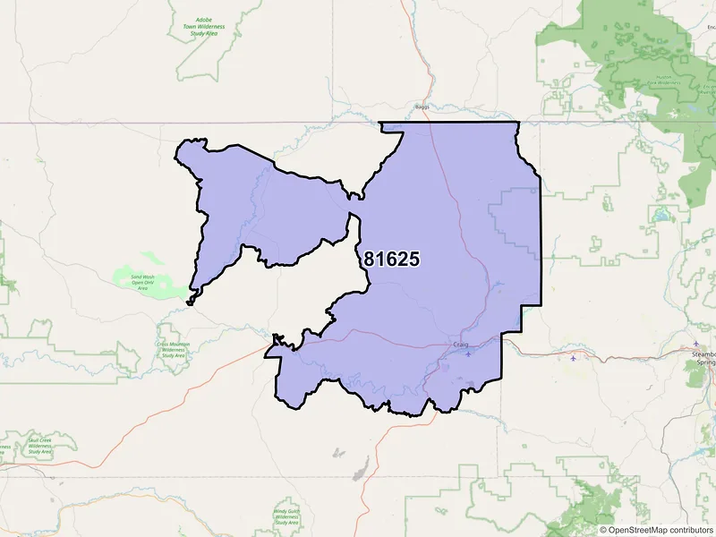 Map of ZIP Code 81625 — Craig, CO