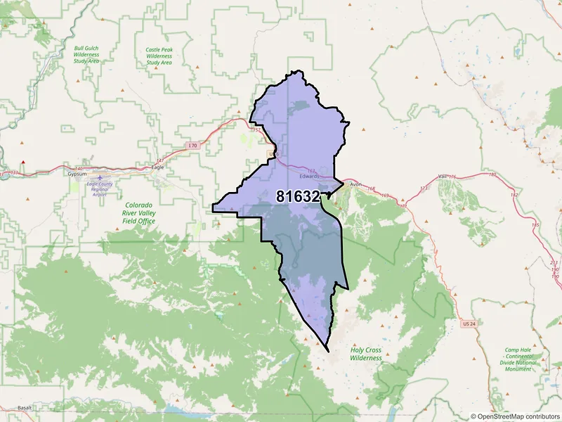 Map of ZIP Code 81632 — Edwards, CO