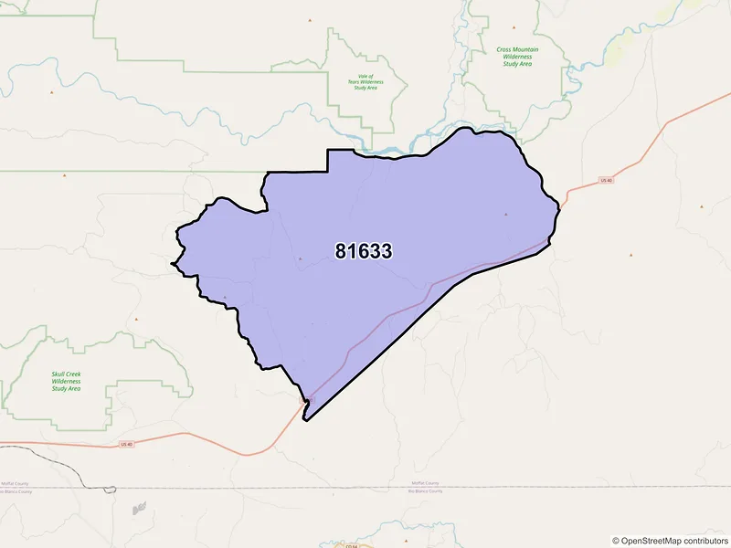Map of ZIP Code 81633 — Dinosaur, CO