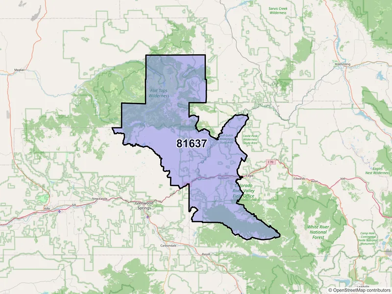 Map of ZIP Code 81637 — Gypsum, CO