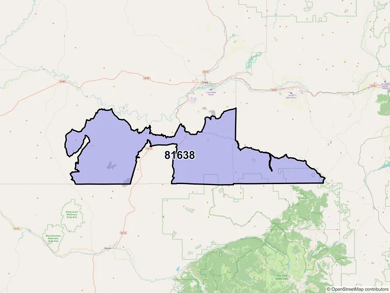 Map of ZIP Code 81638 — Hamilton, CO