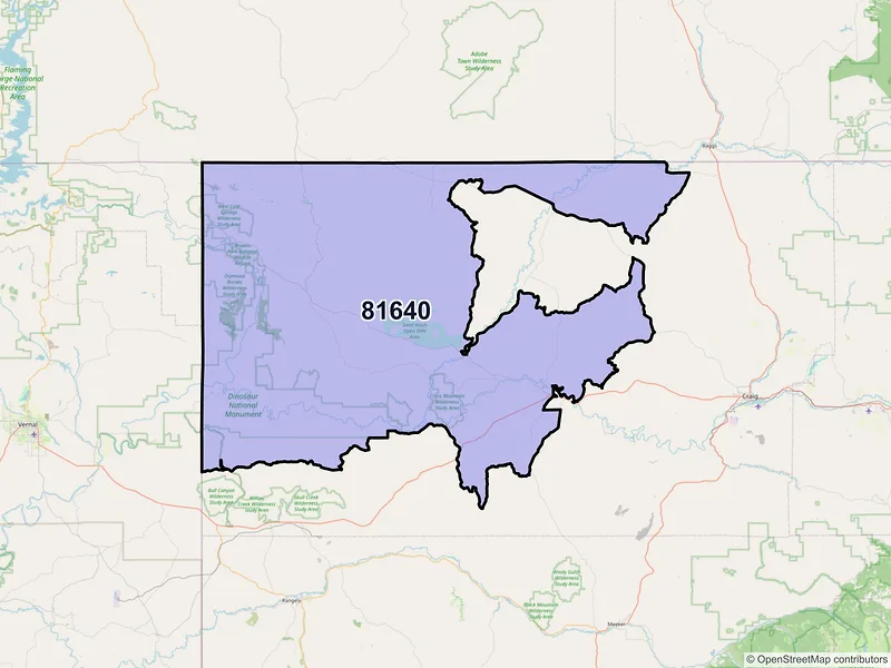 Map of Maybell, Colorado and ZIP codes