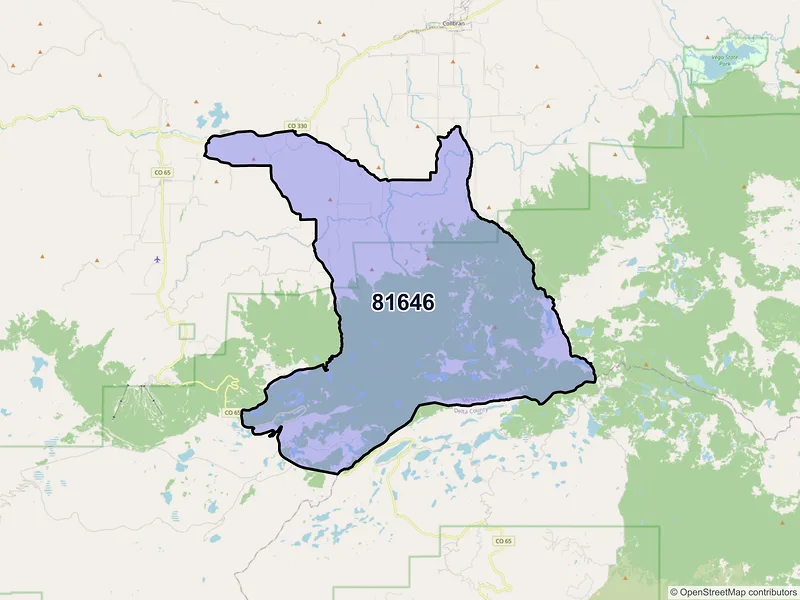 Map of Molina, Colorado and ZIP codes