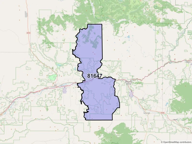 Map of ZIP Code 81647 — New Castle, CO