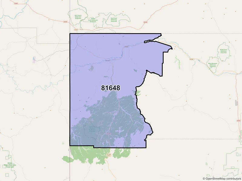 Map of ZIP Code 81648 — Rangely, CO