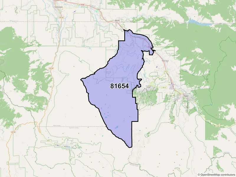 Map of ZIP Code 81654 — Snowmass, CO