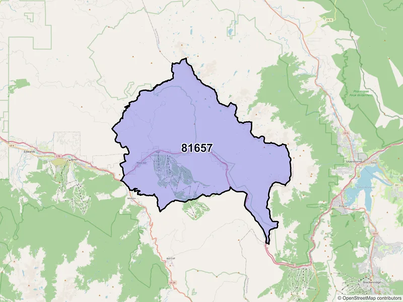 Map of ZIP Code 81657 — Vail, CO