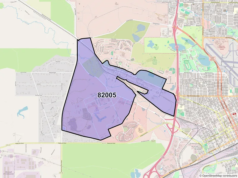 Map of ZIP Code 82005 — FE Warren AFB, WY
