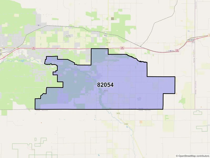 Map of ZIP Code 82054 — Carpenter, WY