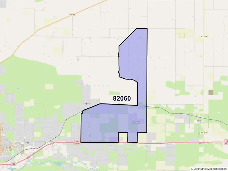 Map of Hillsdale, Wyoming and ZIP codes