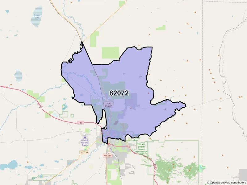 Map of ZIP Code 82072 — Laramie, WY