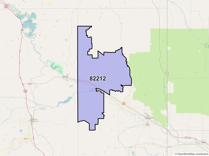 Map of ZIP Code 82212 — Fort Laramie, WY