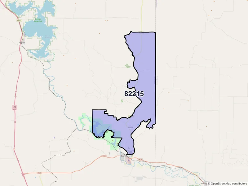 Map of ZIP Code 82215 — Hartville, WY