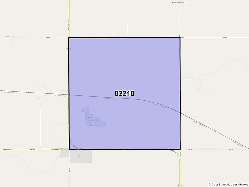 Map of Huntley, Wyoming and ZIP codes