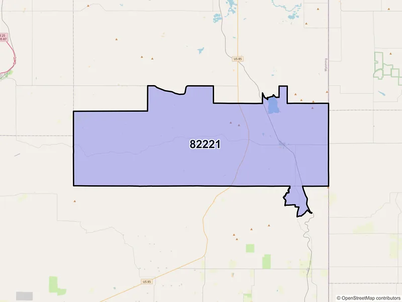 Map of ZIP Code 82221 — Lagrange, WY
