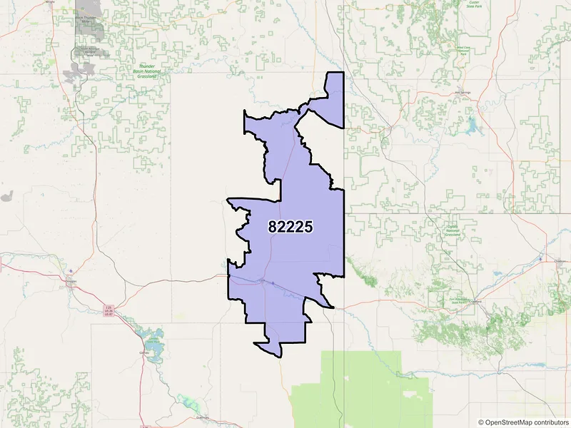 Map of ZIP Code 82225 — Lusk, WY