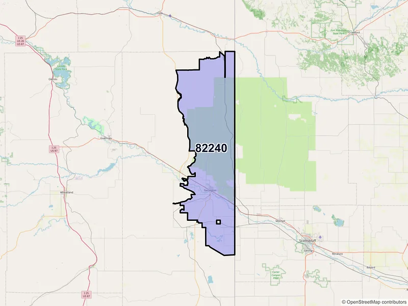 Map of ZIP Code 82240 — Torrington, WY