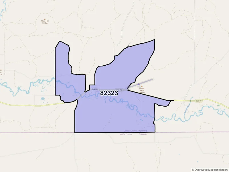 Map of ZIP Code 82323 — Dixon, WY