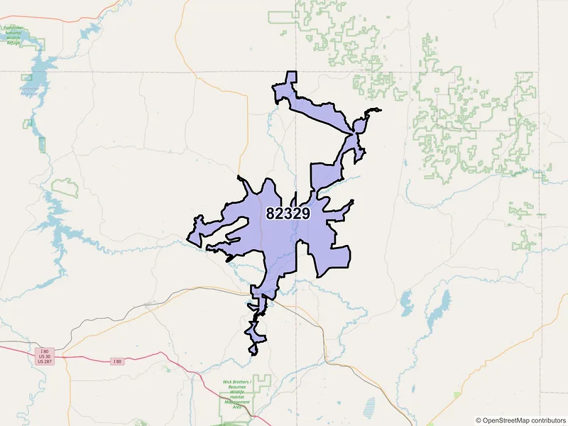Map of Medicine Bow, Wyoming and ZIP codes