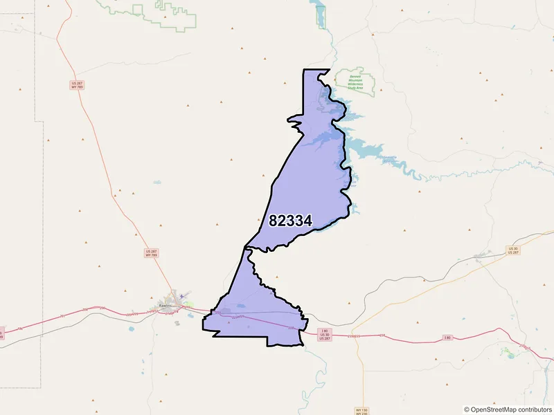 Map of ZIP Code 82334 — Sinclair, WY