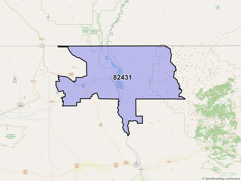 Map of ZIP Code 82431 — Lovell, WY