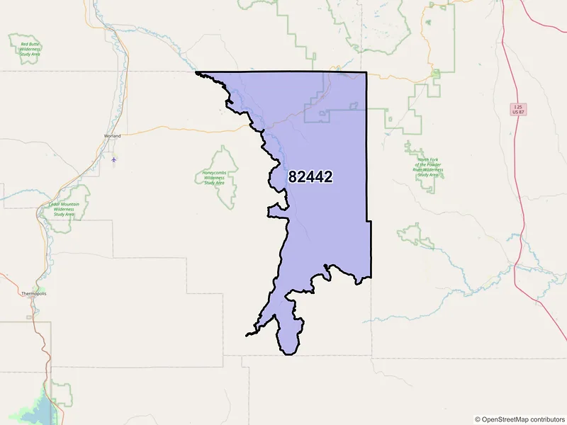 Map of ZIP Code 82442 — Ten Sleep, WY