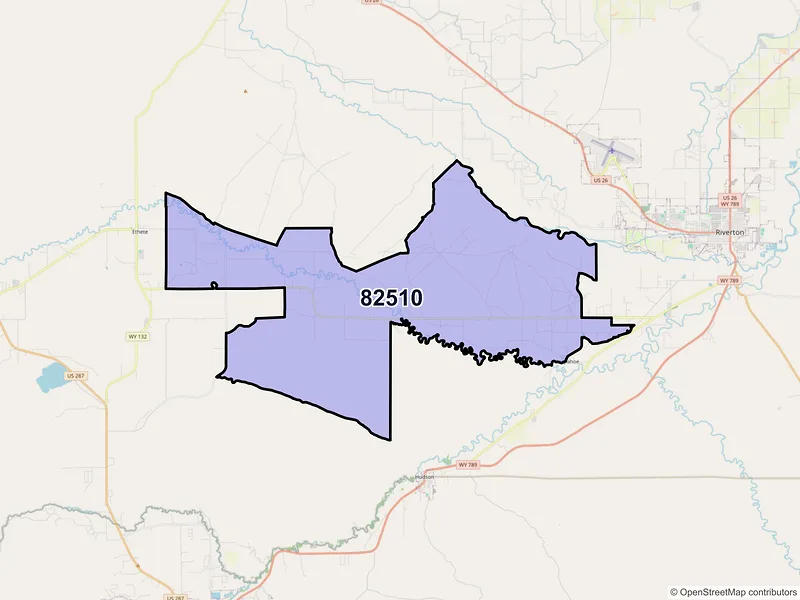 Map of ZIP Code 82510 — Arapahoe, WY