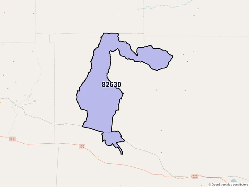 Map of ZIP Code 82630 — Arminto, WY