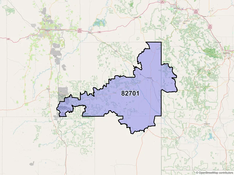 Map of ZIP Code 82701 — Newcastle, WY