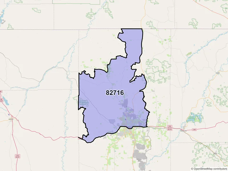 Map of ZIP Code 82716 — Gillette, WY