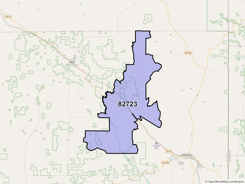 Map of ZIP Code 82723 — Osage, WY