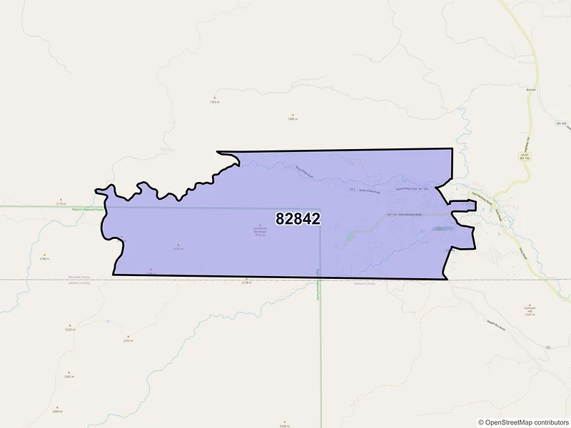 Map of ZIP Code 82842 — Story, WY
