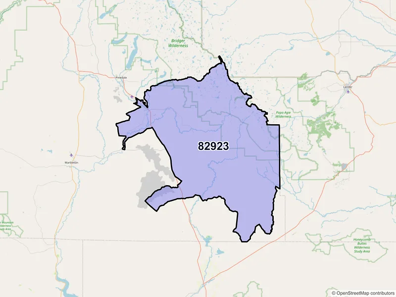 Map of ZIP Code 82923 — Boulder, WY