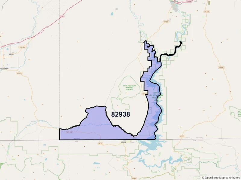 Map of Mc Kinnon, Wyoming and ZIP codes