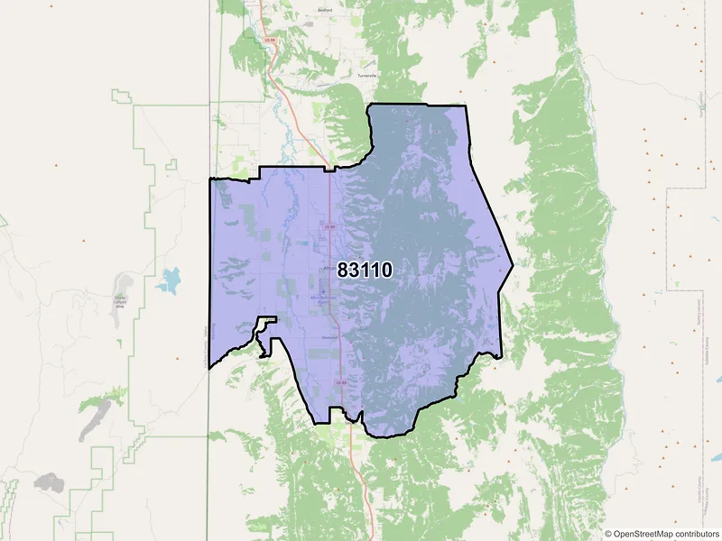 Map of ZIP Code 83110 — Afton, WY