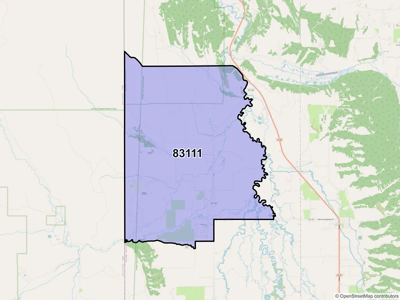 Map of ZIP Code 83111 — Auburn, WY