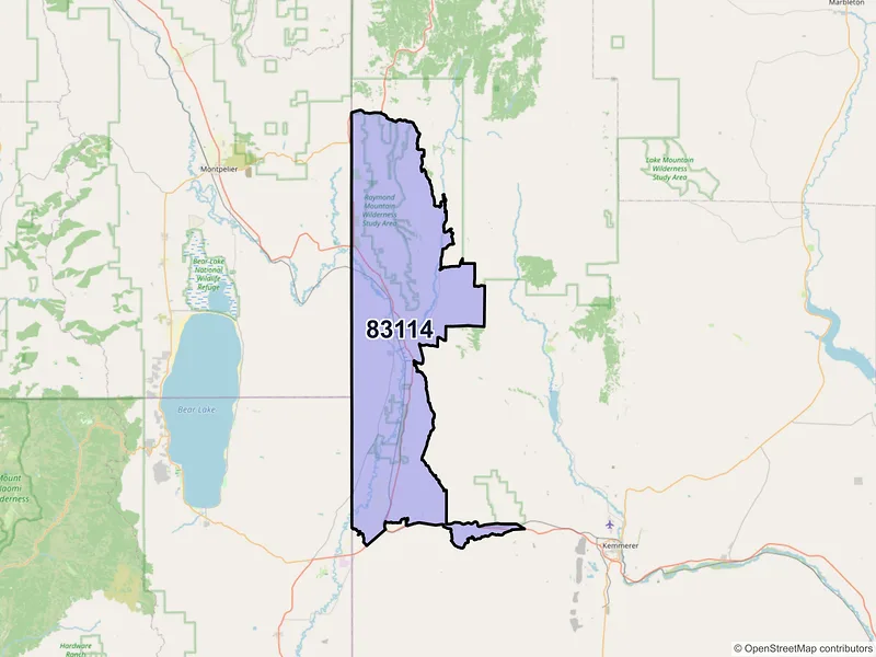 Map of Cokeville, Wyoming and ZIP codes