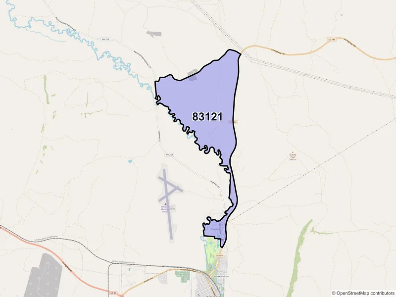 Map of Frontier, Wyoming and ZIP codes
