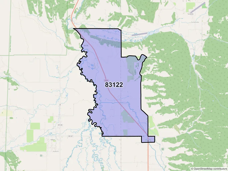 Map of ZIP Code 83122 — Grover, WY