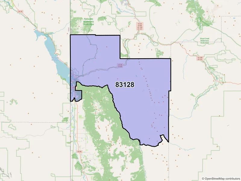 Map of ZIP Code 83128 — Alpine, WY