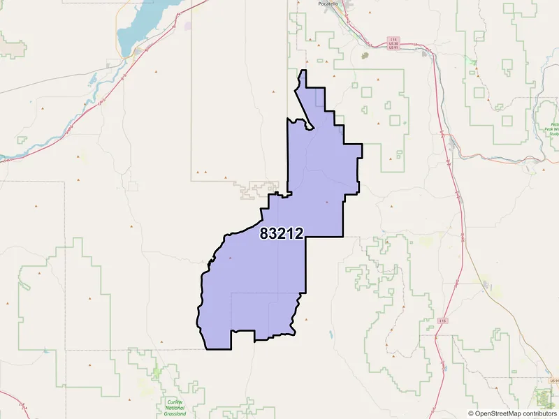Map of ZIP Code 83212 — Arbon, ID