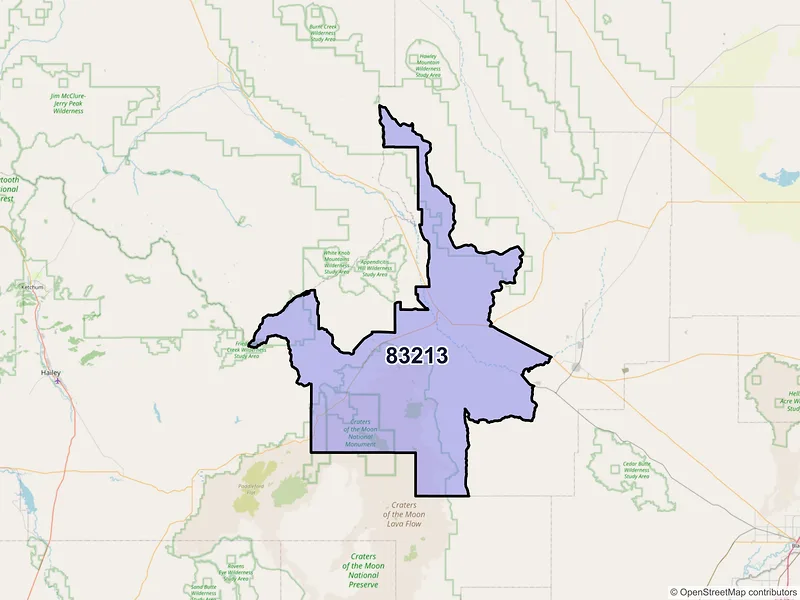 Map of ZIP Code 83213 — Arco, ID