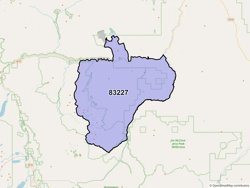 Map of Clayton, Idaho and ZIP codes