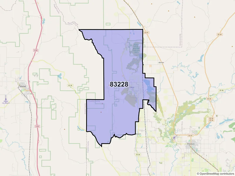Map of Clifton, Idaho and ZIP codes