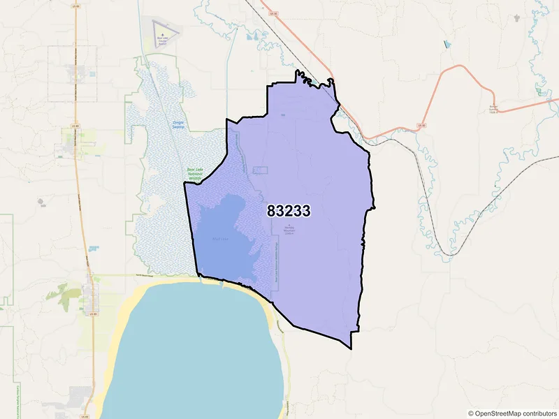 Map of Dingle, Idaho and ZIP codes