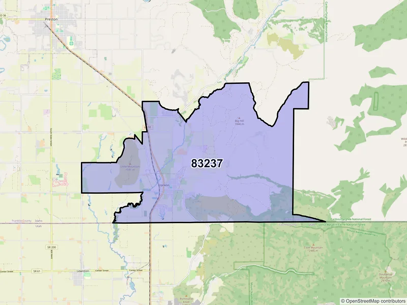 Map of ZIP Code 83237 — Franklin, ID